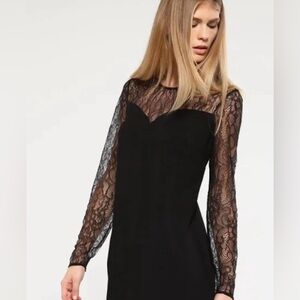 BCBGeneration Black Lace Long Sleeve Dress – Small, Elegant LBD